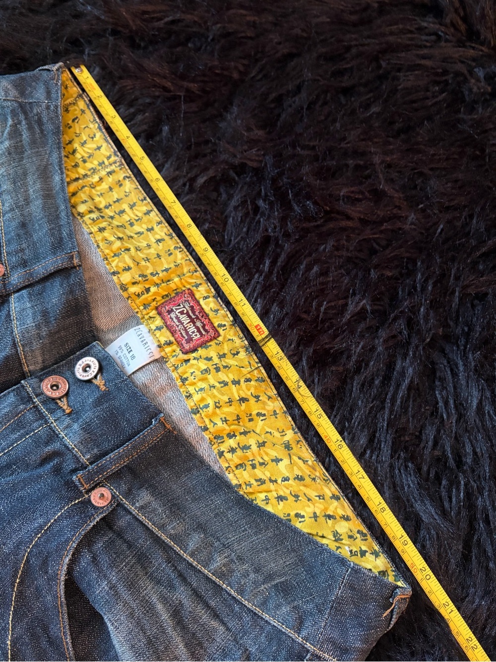 Z. Cavaricci Washed Blue Wide Leg Denim Crop Pants - Picture 4 of 5
